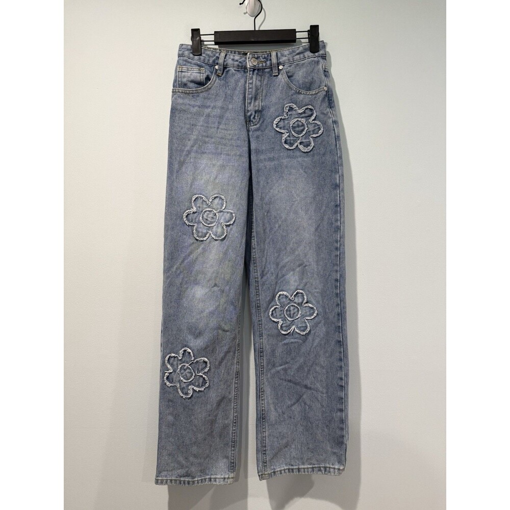 Cali 1850 Flower Patch Jeans Women 3 Boho Hippie Floral Festival Travel Vacation